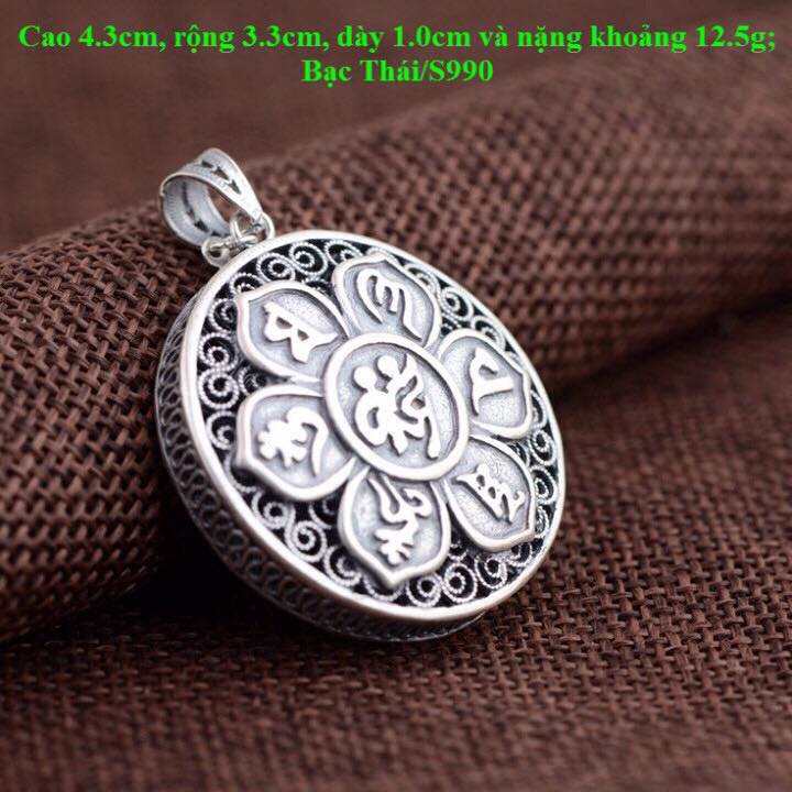 Mặt dây chuyền khắc Om Mani Padme Hum