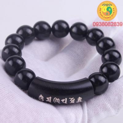 Vòng tay gỗ thần chú Om Mani Padme Hum
