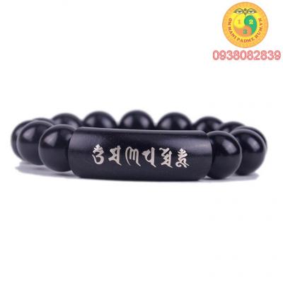 Vòng tay gỗ thần chú Om Mani Padme Hum
