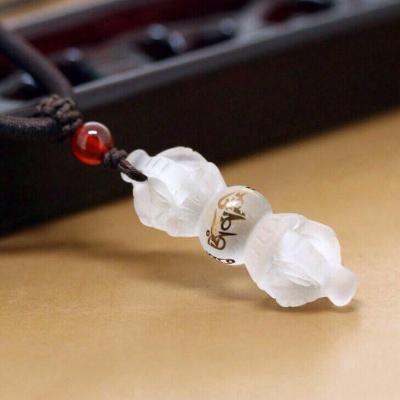 Dây chuyền chùy kim cang pha lê khắc Om Mani Padme Hum HẾT HÀNG